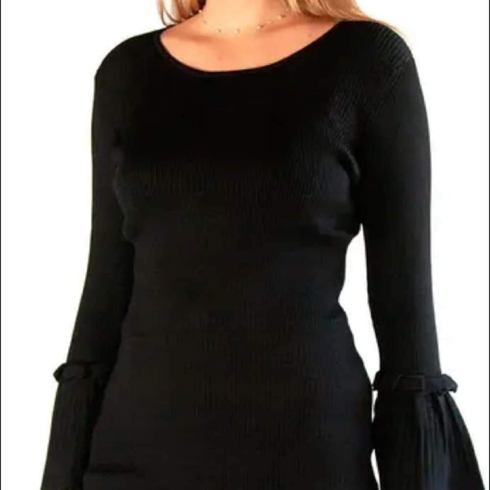 Nina Leonard Ribbed Knit Sweater Dress - Picture 2 of 2
